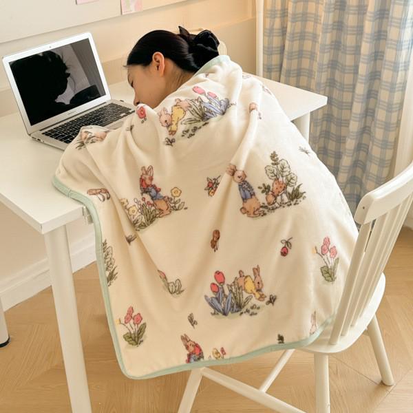 

Milk Velvet Winter Shawl Blanket: Thickened Coral Fleece Cover for Bed, Sofa, or Office Nap. 80*130cm Children s Nap Blanket