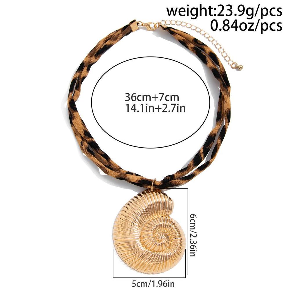 Haute Feeling Strandkolleksjon Anheng Halskjede Sexy Leopardtrykk Hjerte Legeringskjede Mote Personlig Pendler Damehalskjede