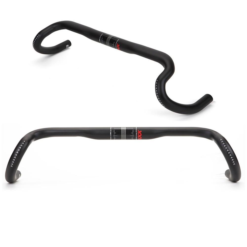 Gauche Carbon Fiber Drop Handlebars, 25° Flare, Internal Cable Routing for Road Bikes