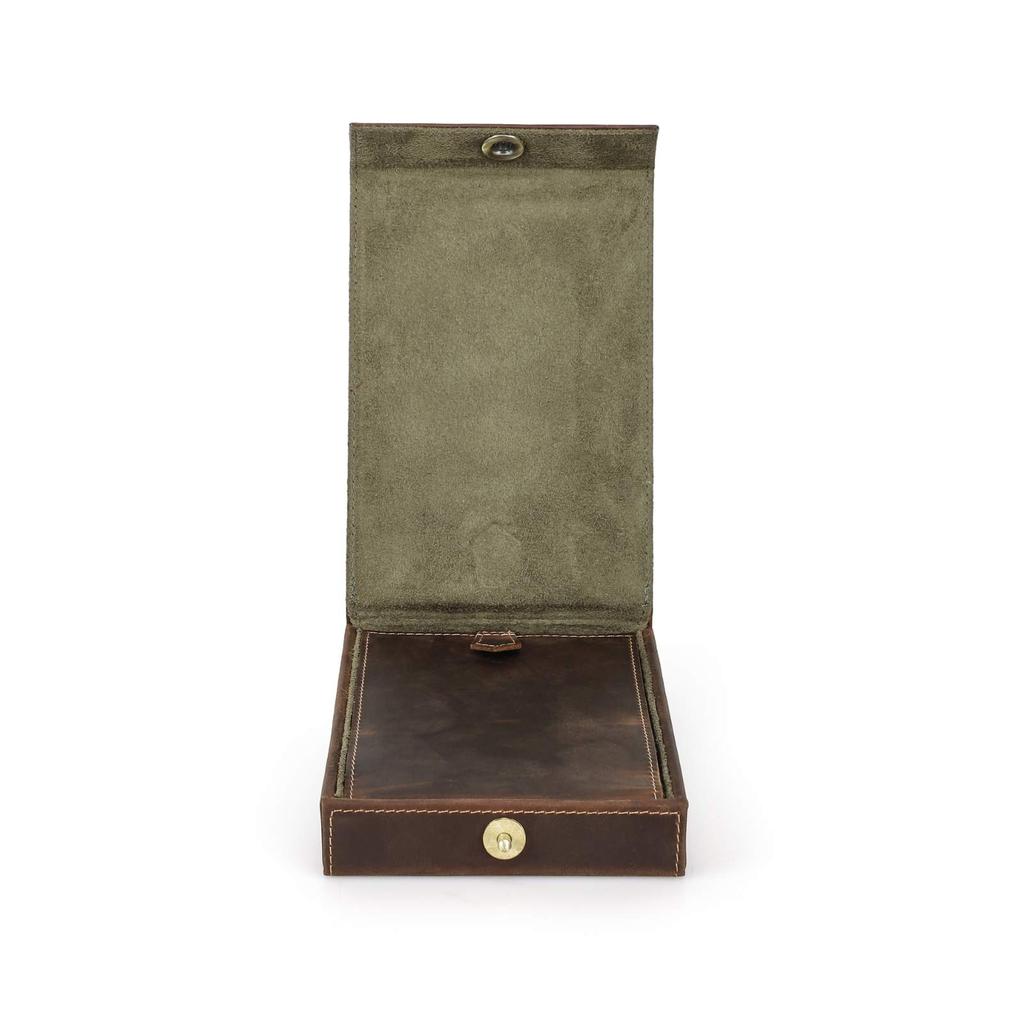 CONTACT'S Crazy Horse Leather Pen Case 4 Slots Business Gifts