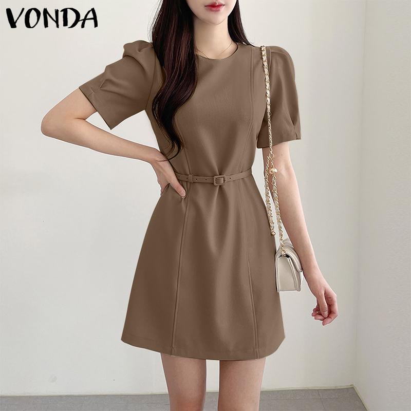 

VONDA Summer Women Короткое платье с короткими рукавами на шнуровке