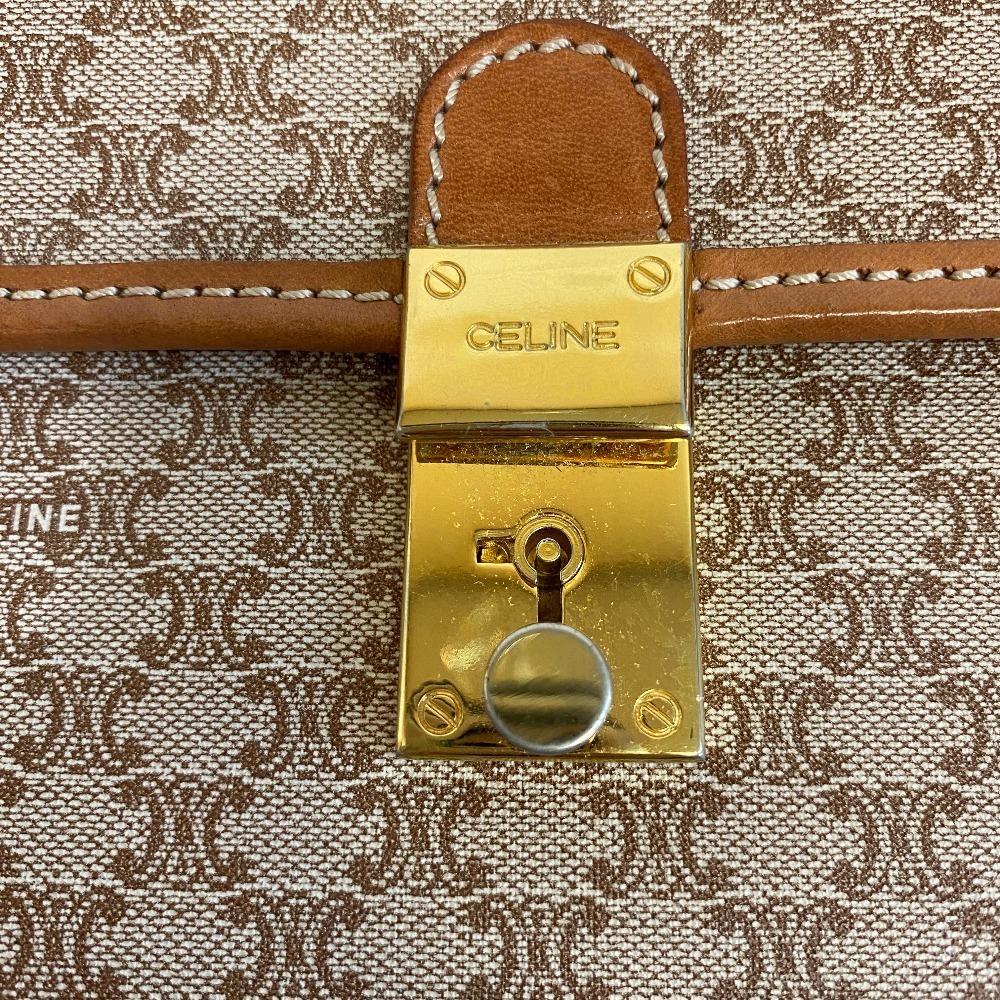 CELINE Clutch pouch Macadam PVC business bag Brown PVC Used