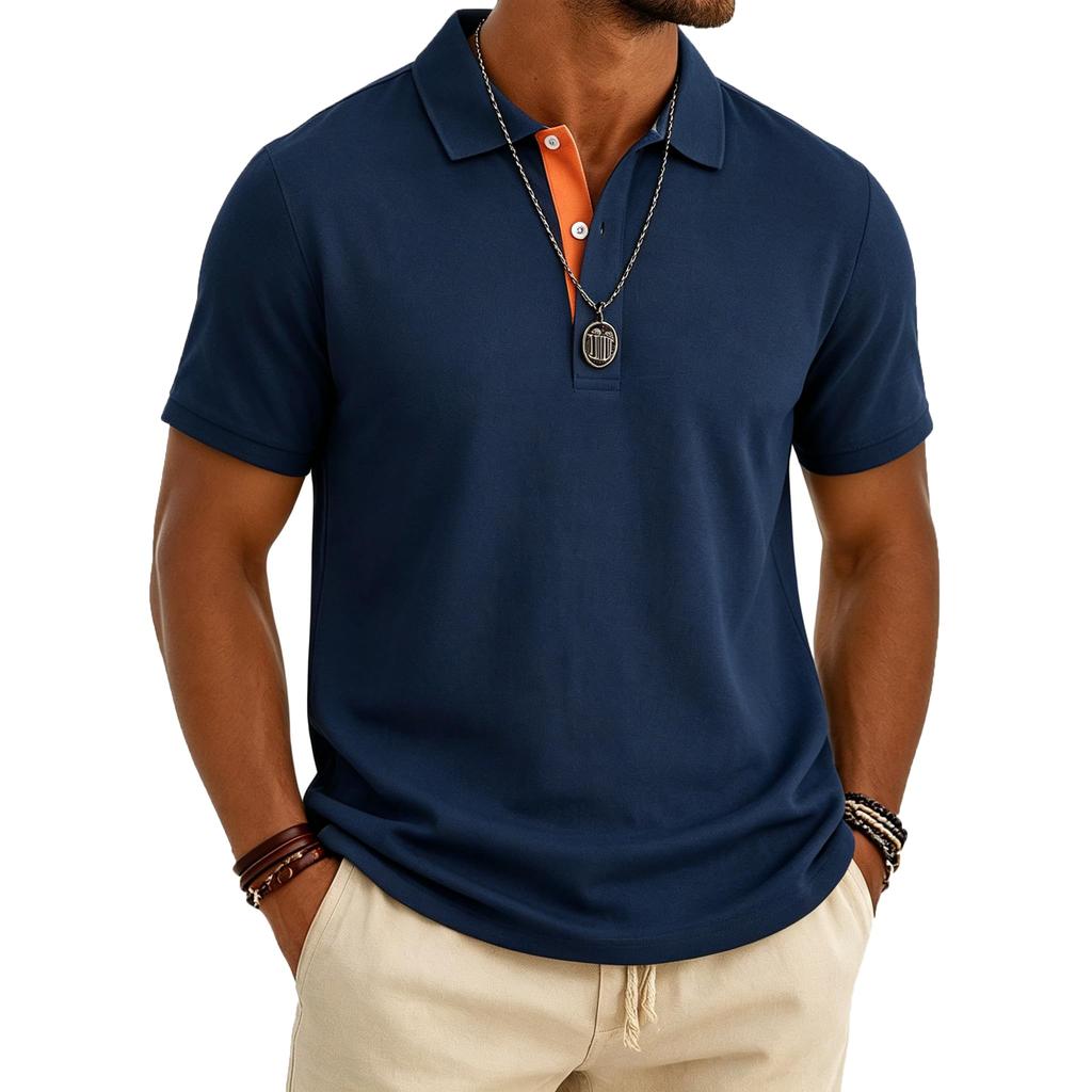 Men's Short Sleeve Polo Shirt Breathable Golf Shirt Casual Vacation Beach Shirt Business Shirt with Airflow Ventilation Design