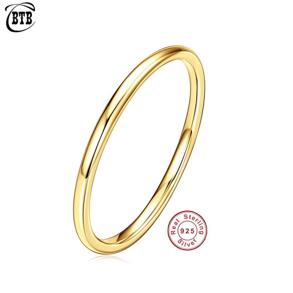 Cbtb Silver S925 Simple Fashion Wedding Ring Plated with Gold Birthday Anniversary Couple Luxury Jewelry