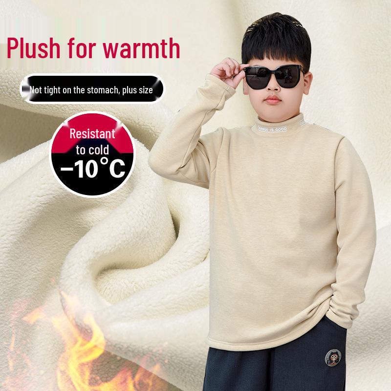 

Fat Boy s Mid-Collar Base Layer for Kids - Fleece-Lined, Thickened Winter Wear 150 (75-90 lbs)