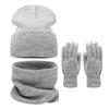 3Pcs/Set Windproof Knit Beanie Snood Set Thicken Scarf Neck Warmer  for Men Women