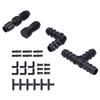 24Pcs ABS Irrigation Fitting Fits 1/2 Inch Hose Black Barbed Connector Elbow Connector Straight Connector Irrigation Tee