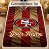 Flannel BlanketSan Francisco 49ers Custom Name Text Personalized Soft Warm Throw Blanket Home Decor Gift
