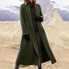 Vintage Womens Wool Coat With Scarf Collar For Winter Casual Wear