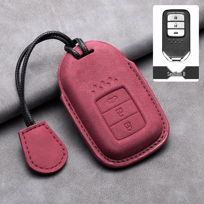 Compatible Leather Key Cover for GAC Toyota CRV, Crown, Accord, Civic, Haoying, and Inspire