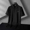 Dibinzhe Men's Plus Size Mulberry Silk Blend Short Sleeve Polo Shirt