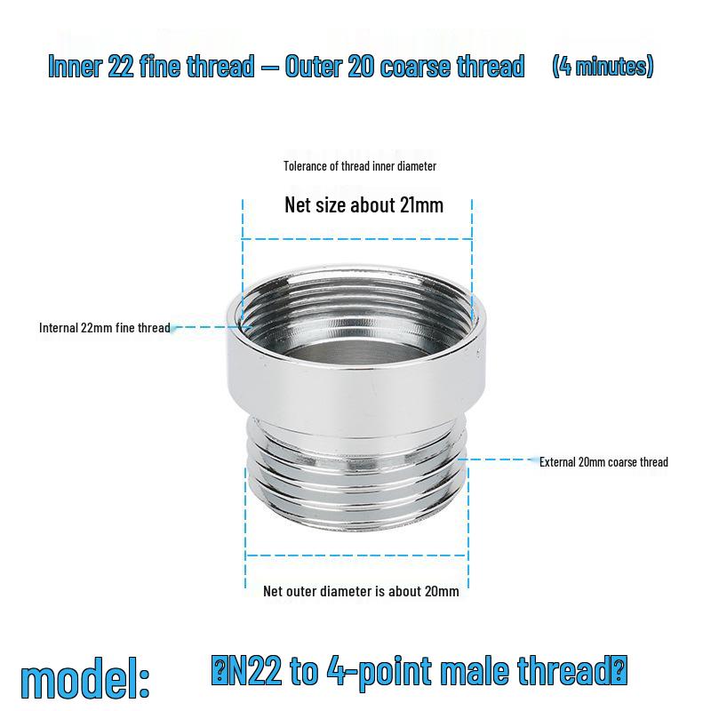 Universal Faucet Adapter: 4-Point Quick Connect for Shower Hose and Washing Machine Inlet