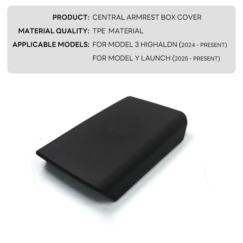 TPE Armrest Box Protective Cover For Tesla Model 3 Highland 2024 Model Y Juniper 2025-Up Center Console Arm Rest Lid Accessories