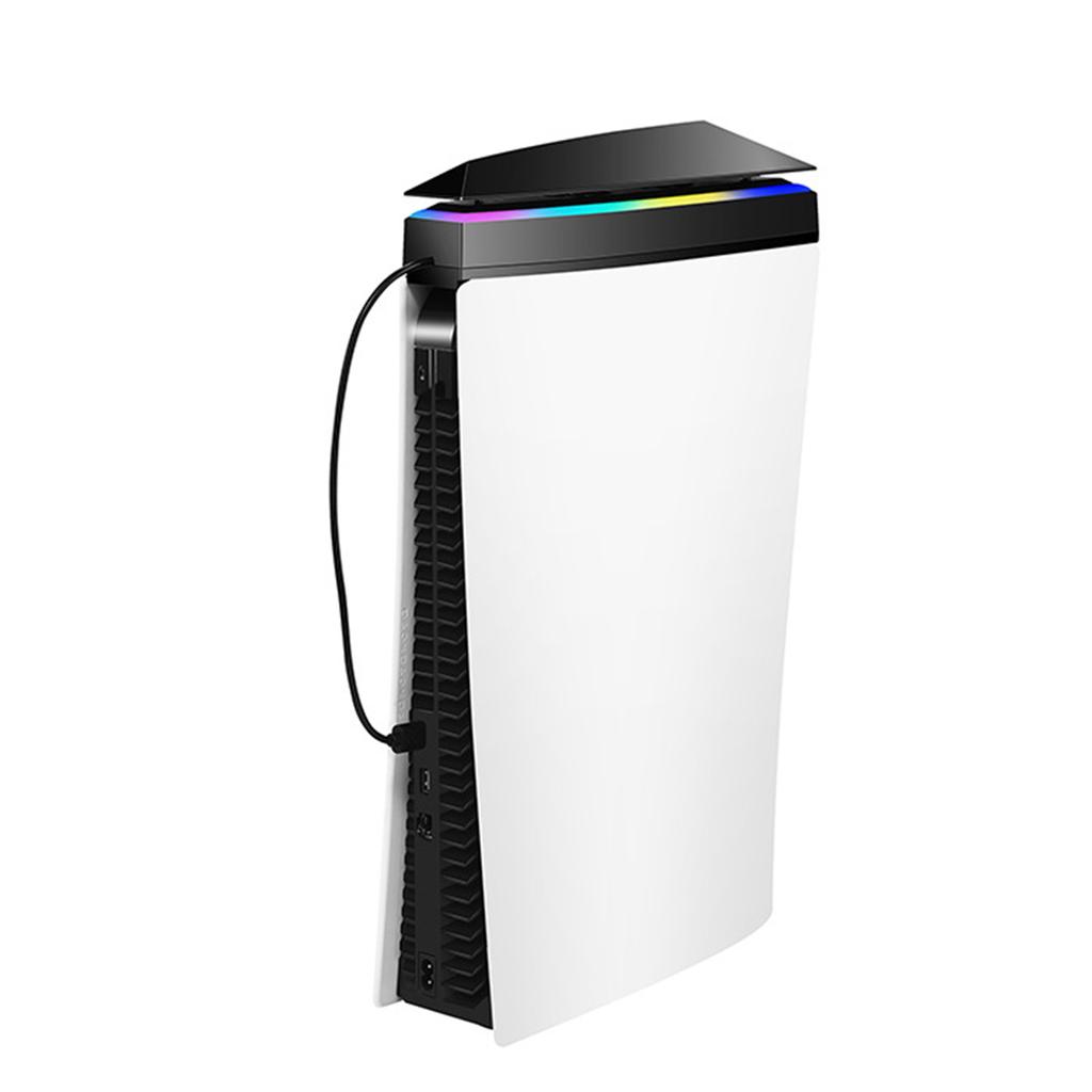 Ventilator de răcire pentru accesorii PS5, ventilator de răcire silențios îmbunătățit cu lumină LED, accesorii de răcire cu hub-uri USB2.0