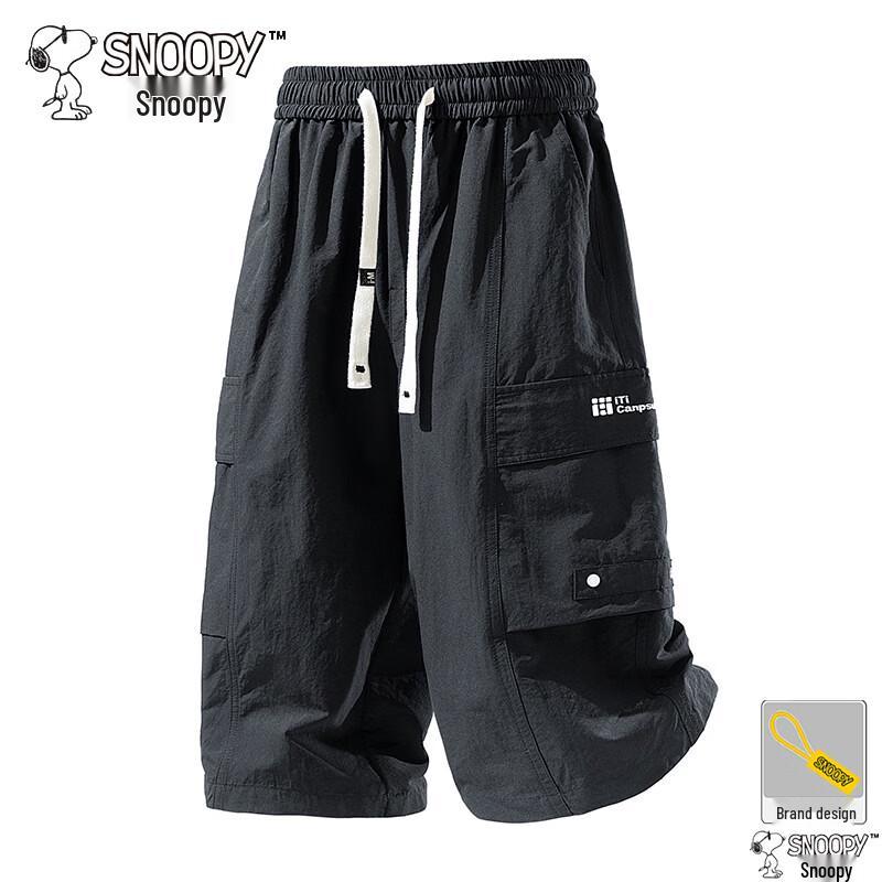 SNOOPY Men's Summer Lightweight Capri Cargo Shorts
