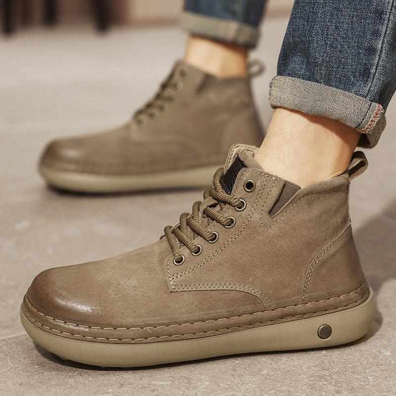 Men Boots Winter High Top Leather Shoes Fashion Shoes Fashion Ankle Boots Business Casual Outdoor Shoes Male Sneakers New