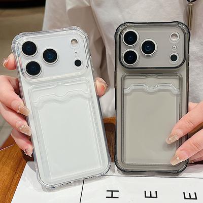 Kartensteckplatz Tasche Handyhülle Für iPhone 17 Air 16 15 14 13 12 11 Pro Max Plus 16e Stoßfest Transparent Silikon Weiche TPU Hülle