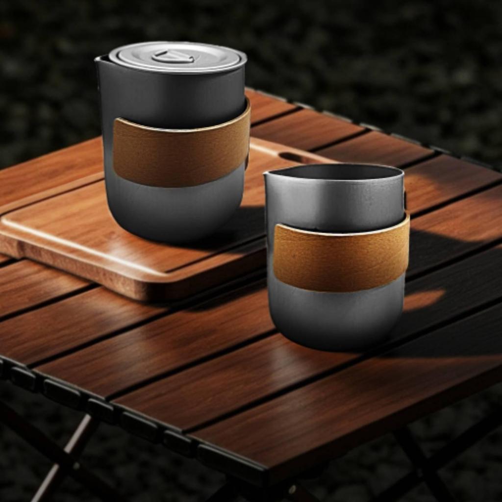 Portable Travel Tea Set with Infuser Lightweight for Road Trips, Camping