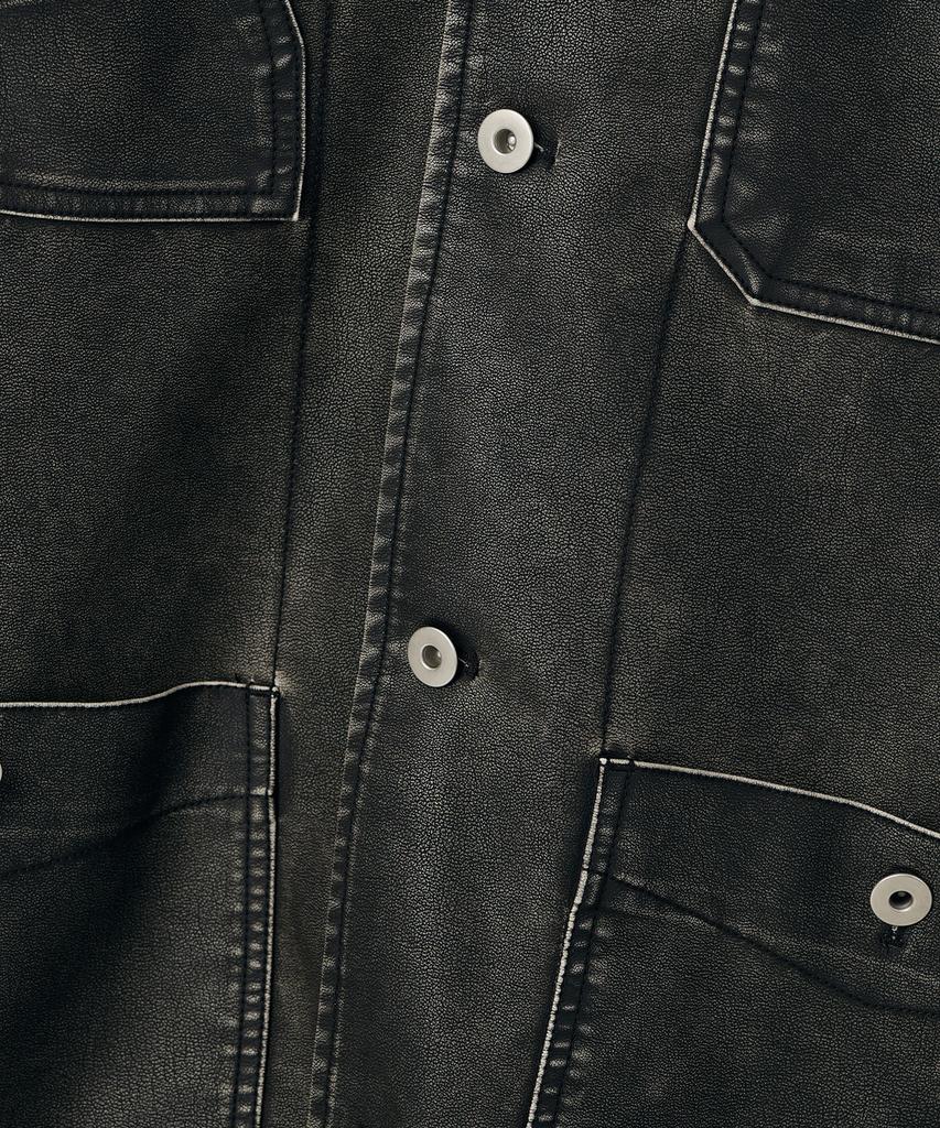 Dimitri Black French Work Jacket_Pu Washed Black