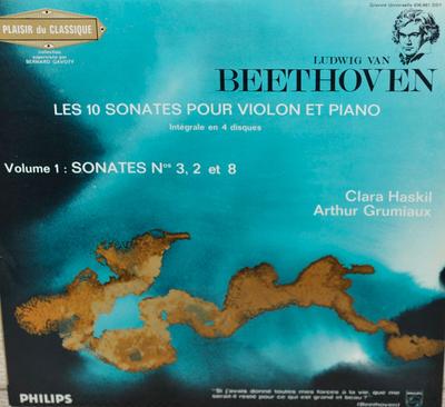 LP Record LUDWIG VAN BEETHOVEN CLARA HASKIL Les 10 Sonates Pour Violon Et Piano 836961DSY Philips France Classical Used