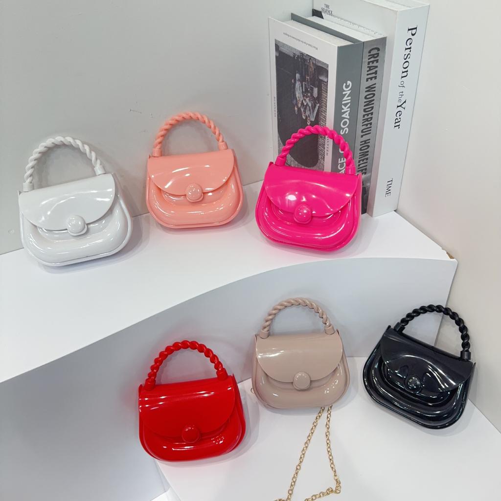 Fashion Jelly Bag Portable Shoulder Women'S Bag Candy Color Simple Casual Foreign Style Small Square Bag