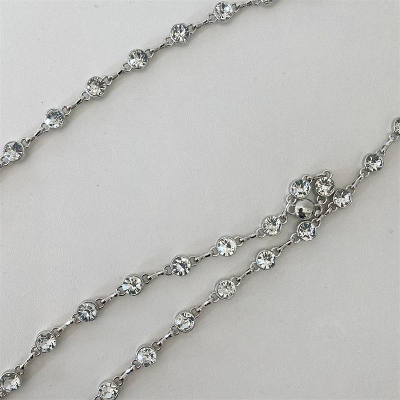 Waist Chain Ladies Decorative Thin Belt Simple With Dress Silver Diamond Pearl Iron Chain Small Belt Skirt