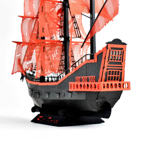 Kawada Paper Nano Red Pirate Ship PN-148
