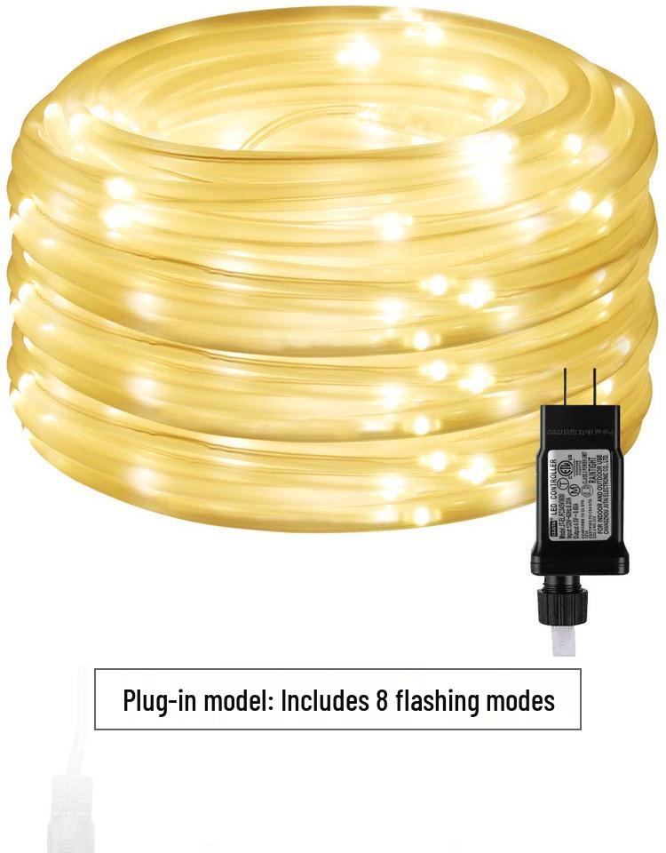 LED Solar Tube String Lights, Waterproof Copper Wire Outdoor Fairy Lights for Christmas and Courtyard Decor.