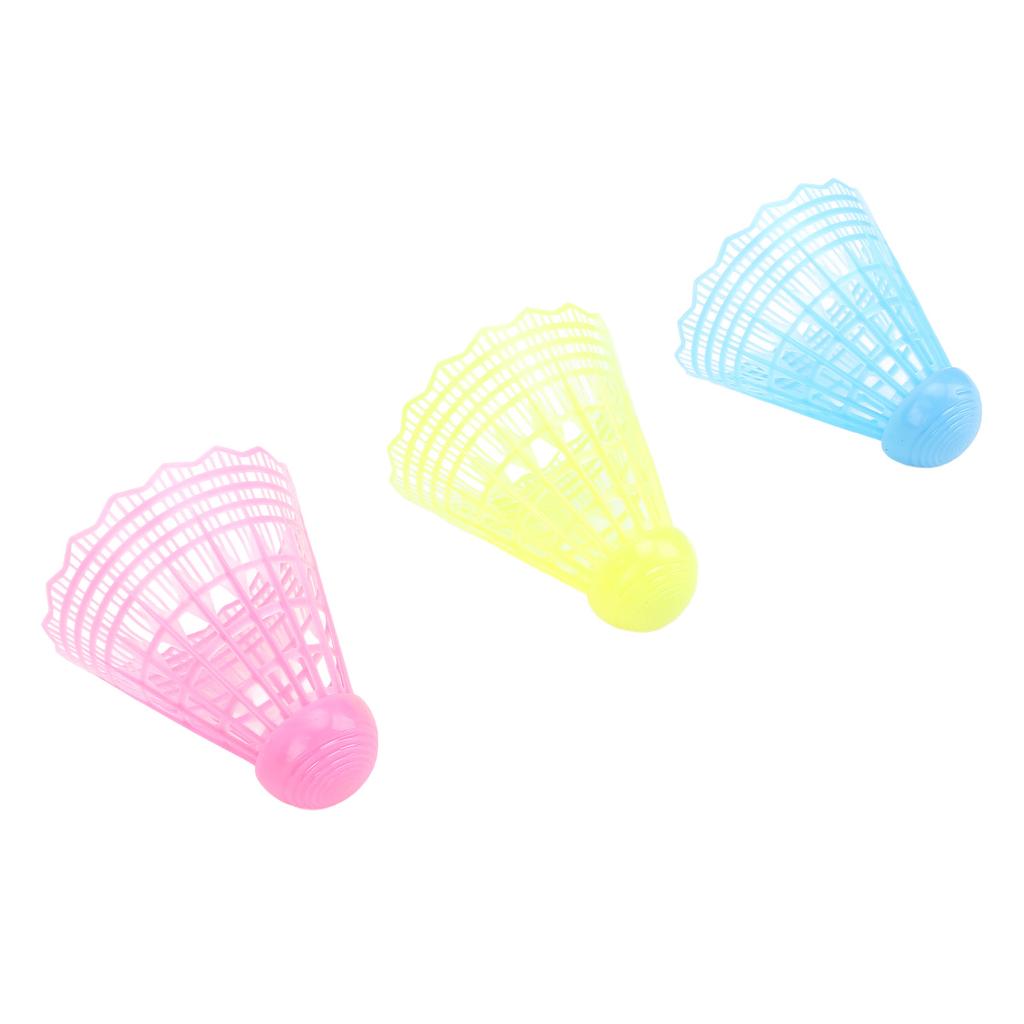 3Pcs LED Badminton Shuttlecocks Blue Yellow Pink Nylon Lighting Glow in The Dark Night Badminton