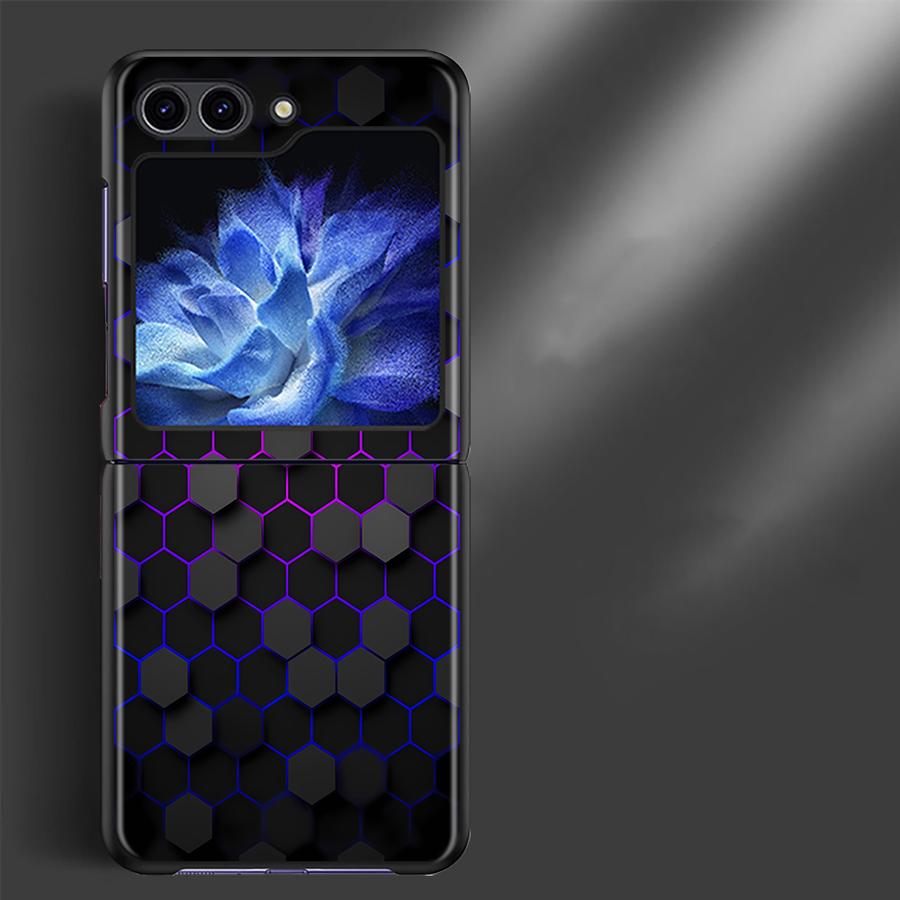 Back Phone Cover Funda Case for Samsung Galaxy Z Flip 7 6 5 4 3 Flip6 Flip3 Flip4 Flip7 FE Flip5 Carbon Fiber