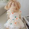 Valentine's Day 1pc Heart Print Ruffle Trim Pet Dress for Dog for Summer