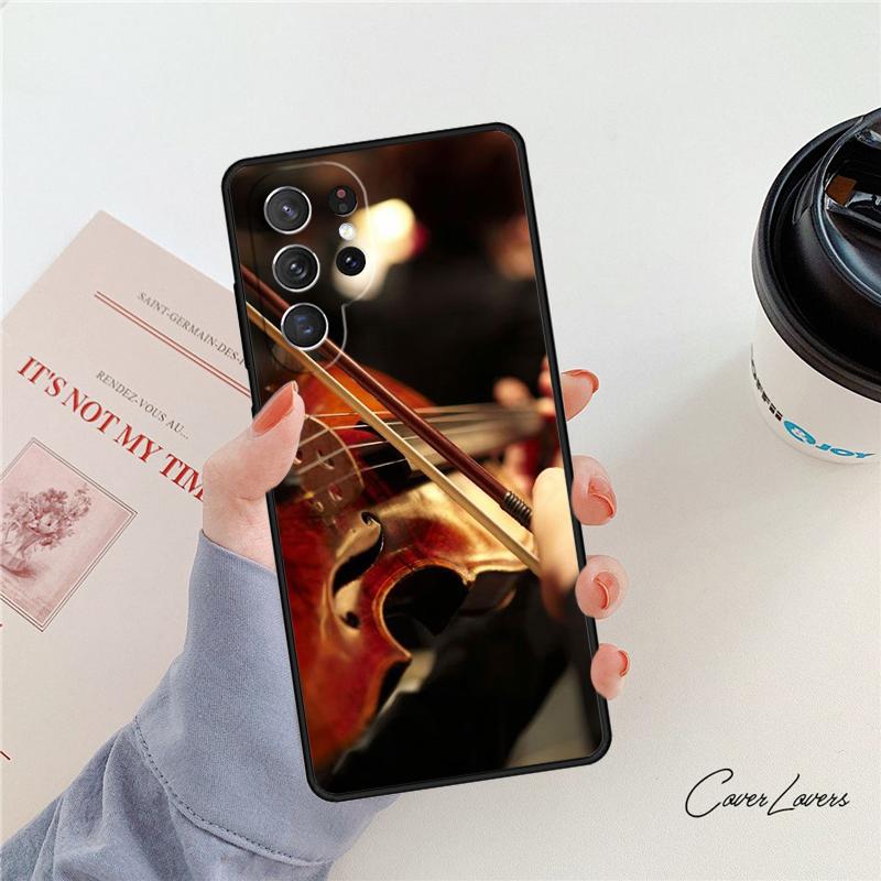 Musikalische Geige Gitarre Handyhülle Für Samsung Galaxy S24 S25 S23 S22 Ultra Note 10 20 Plus S20 S21 FE Hülle