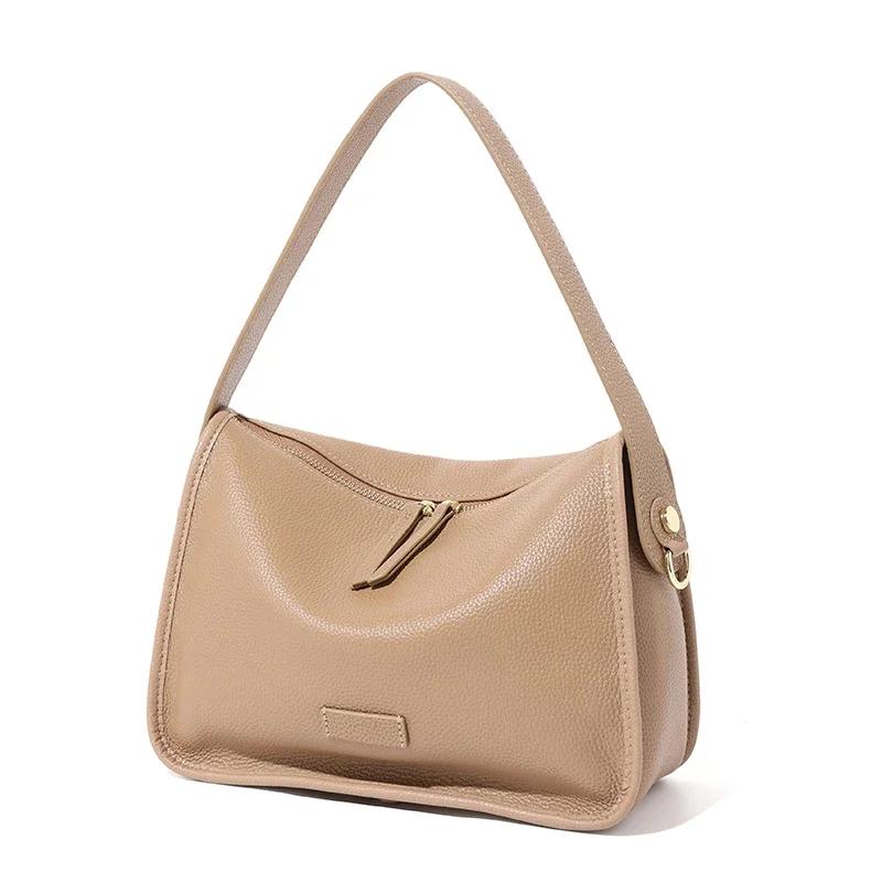 Ladies Fashi Commuting Handbags Female Natural Cowhide Casual  Crossbody Bag Women's Retro Cow Genuine Leather Shoulder Bags