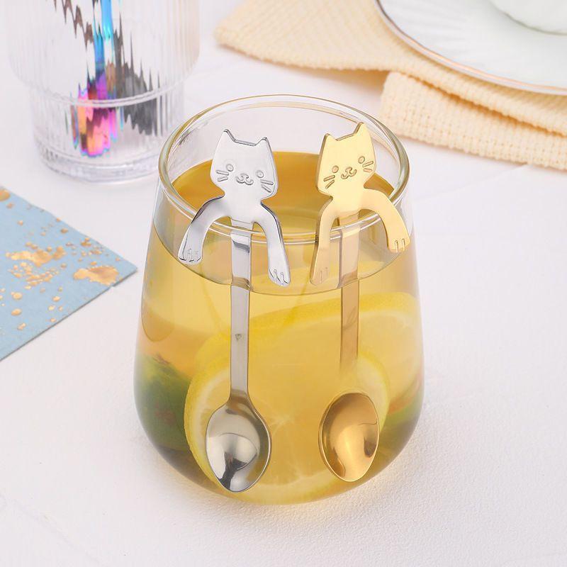 304 Stainless Steel Cat-Shaped Long-Handled Coffee Spoon