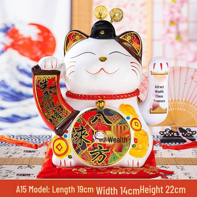 Lucky Cat 2025 Model: Automatic Waving Hand Ornament for Business Prosperity and Home Decor