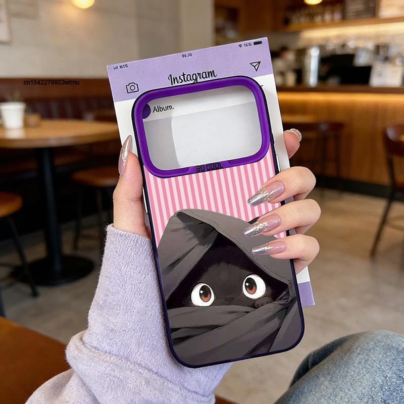 

Cartoon Black Cat Striped Pattern Phone Case for Samsung Galaxy A37 A57 A17 A07 A16 A06 A15 A56 A54 A36 A34 A24 A26 4G 5G Cover Samsung A06 4G
