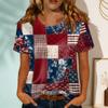 Women's Fashionable Casual Round-neck Printed Short-sleeved T-shirt Top