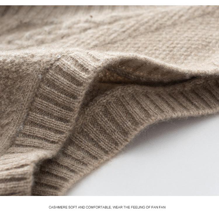 Pánský kašmírový bezrukávový pulovr s výstřihem do V: Podzimní/Zimní Hrubý Svetr Plus Size