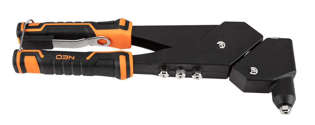 Riveter for steel and aluminum rivets 2.4/3.2/4.0/4.8 mm, multi-position