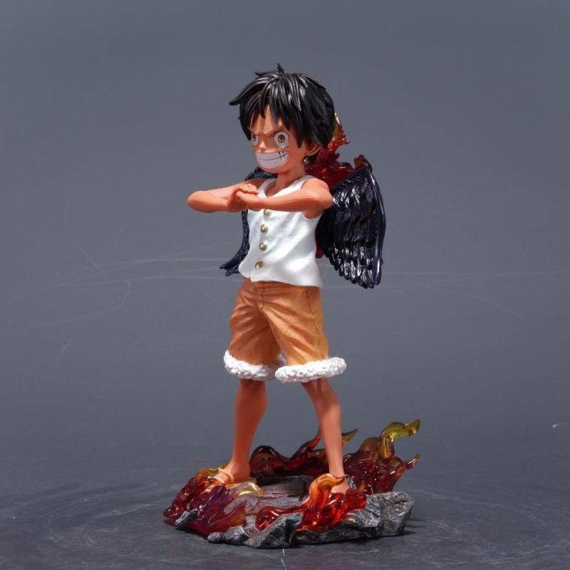 One Piece figure Blazing Angel Luffy car computer desktop ornament animation periphery Voyager toy gift