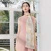 WENSLI Floral Mulberry Silk Chiffon Scarf