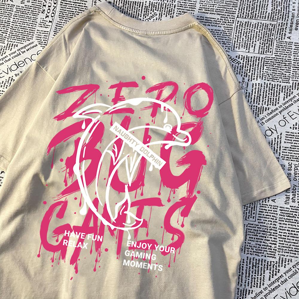 Habe Fun Relax Zero Bug Games Men Women T-Shirt Crewneck Loose T Shirts Summer Fashion Cotton Tee Clothes Couple Casual Tees