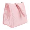 Insulated Lunch Handbag with Mesh Pockets Reusable Water Oil Resistant PU Lunch Box for Beverages Fruits Hot Meals Pink