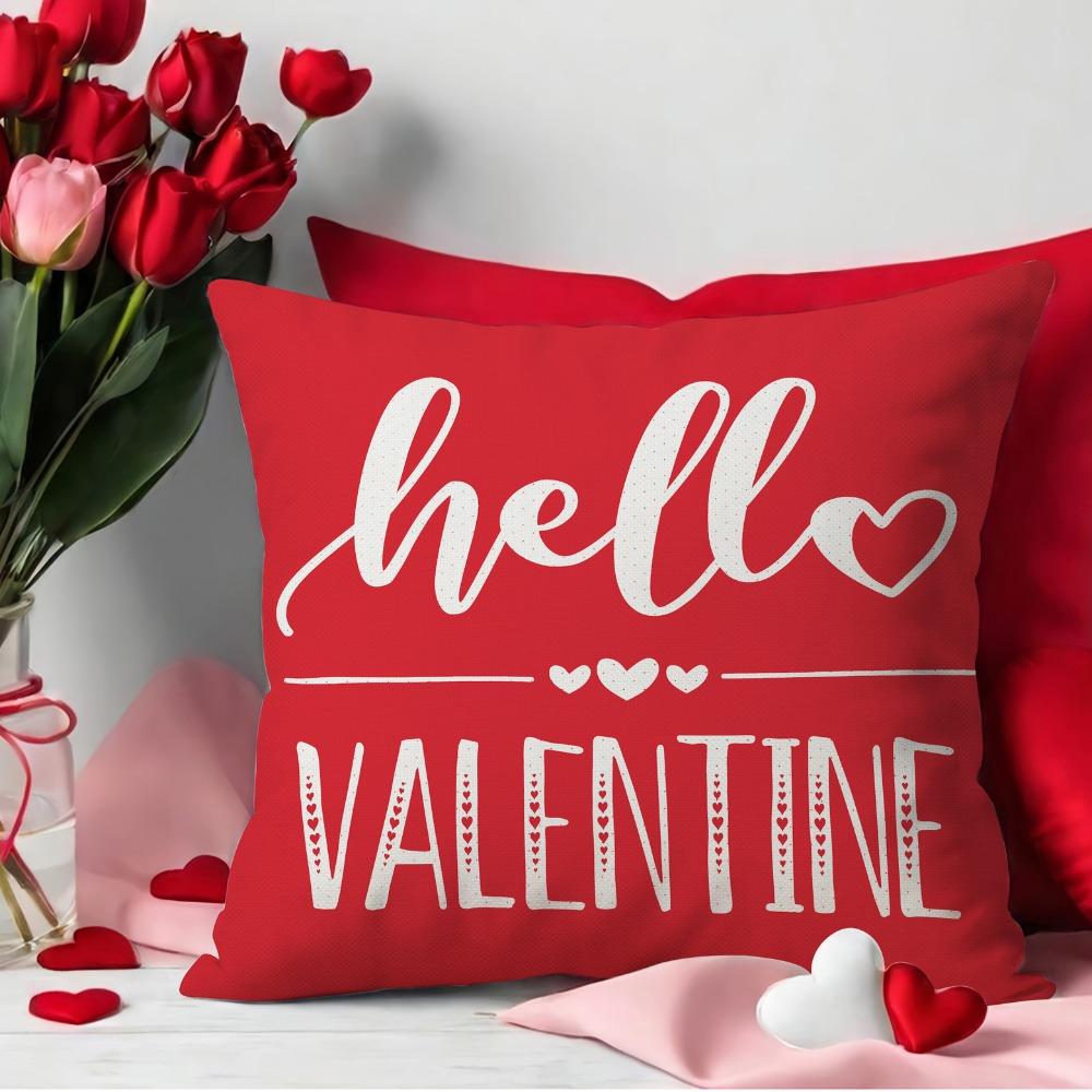 Red Valentine's Day Cushion Cover 45*45cm Throw Pillow Cover Decorative Pillowcase  Home Decor
