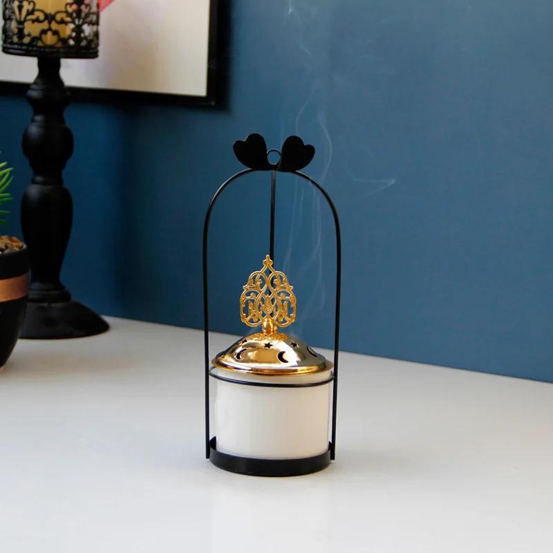 Home Fragrance Stand Incense Cones Holder Small Burner Incense Cones Stand Gold Color Nordic Backflow Incense Burner