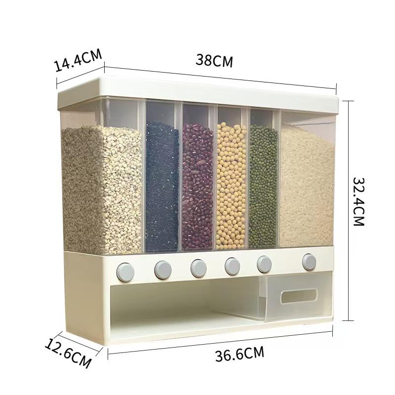 Wall-Mounted Rice & Grain Storage Container - Insect-Proof, Moisture-Proof, Sealed, and Multi-functional