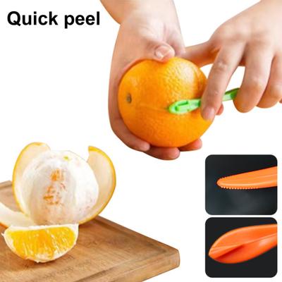 Yousheng 4Pcs Handheld Orange Peeler Tools Hassle-free Citrus Peel Cutter Easy Fruit Slicer Lemon Peel Remover Kitchen Gadgets