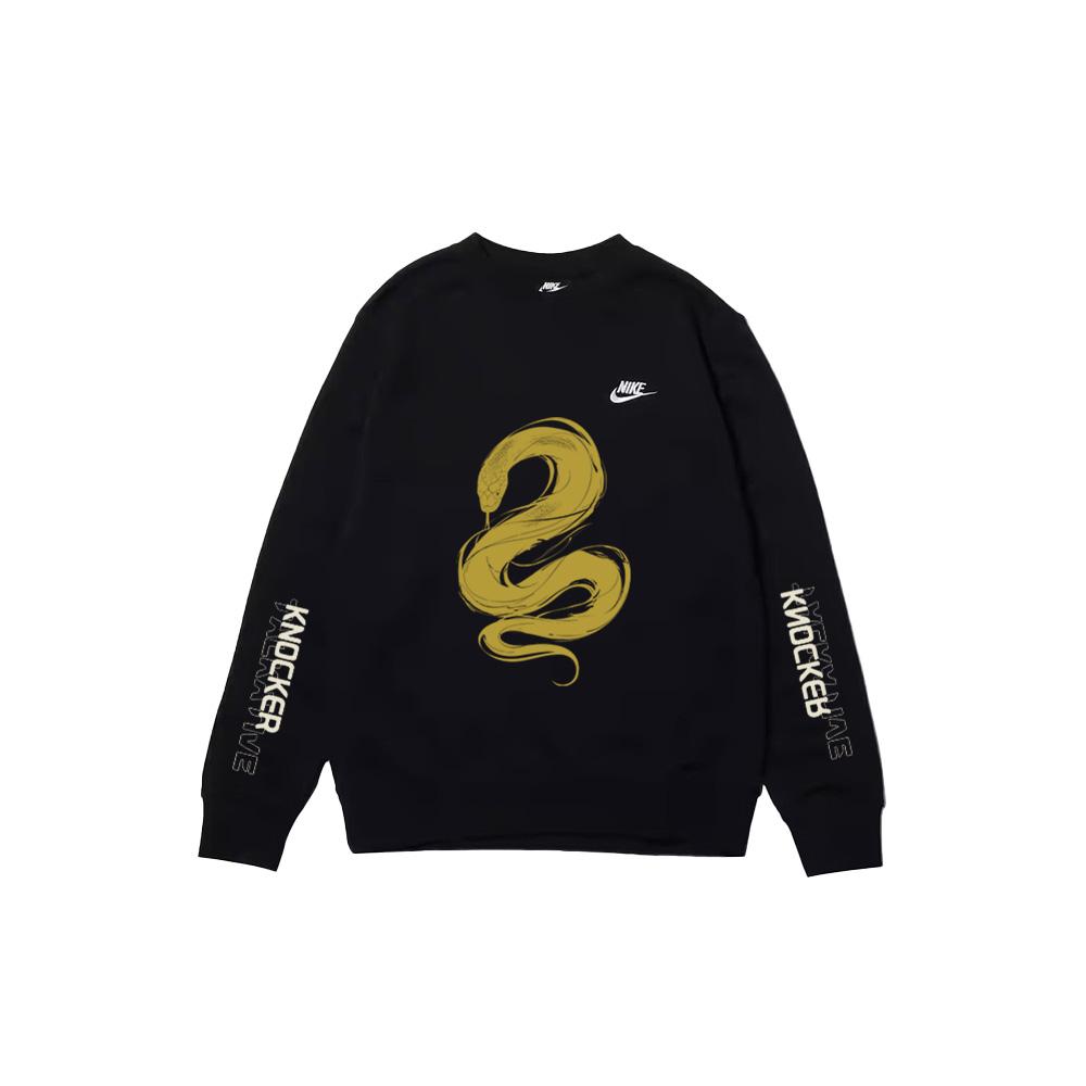 

Nike Настраиваемая толстовка с принтом граффити в виде змеи, универсальная однотонная, с логотипом в виде букв, круглым вырезом и длинными рукавами BV2667-010(TEAM702-01046) XS