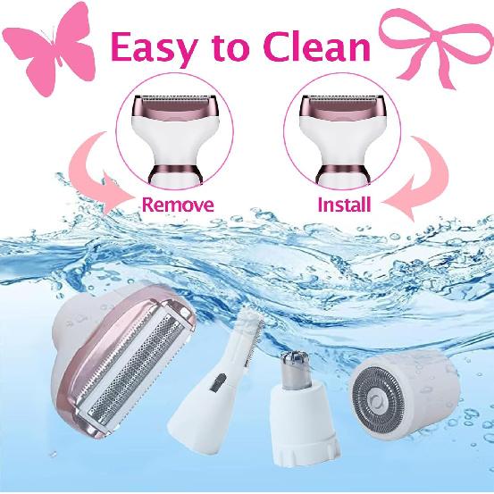 Electric Razors for Women Bikini Shaver for Women 4 In 1 Trimmer, Razors for Shaving Pubic Hair Remover, Painless & Safety for Pubic Body Facial Hair