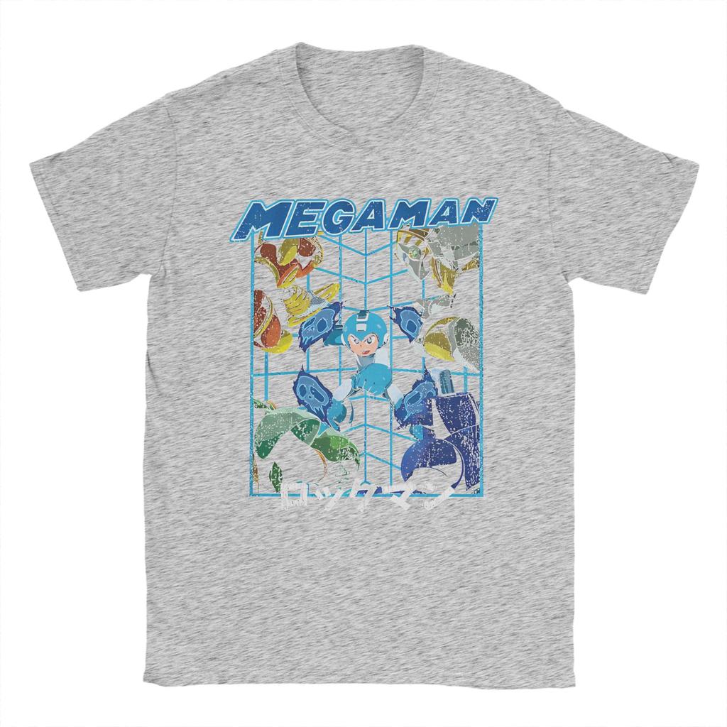 Retro Game Megaman X T-Shirt Men's Cotton Short Sleeve Round Neck Summer Tops